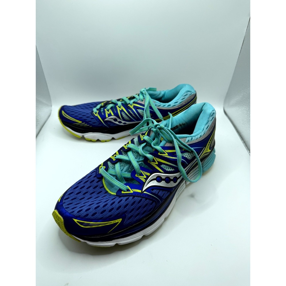 Saucony Triumph ISO S10262-1 Womens 8.5 Sneaker Blue Mesh Lace Up Running Shoes
